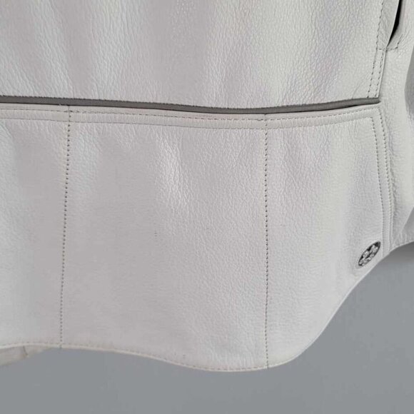 Joe Rocket white leather Elbow motorcycle jacket. EUC. Only worn a few times. - Picture 11 of 15